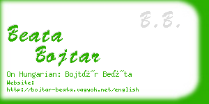 beata bojtar business card